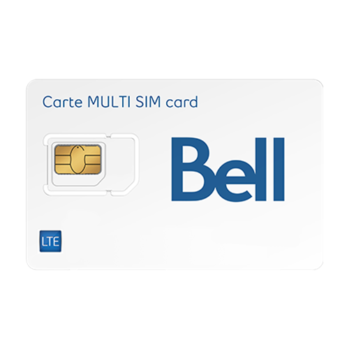 Carte multi-SIM prépayée Bell Mobile CANADA 5G / 4G LTE Carte multi-SIM prépayée Bell Mobile CANADA 5G / 4G LTE